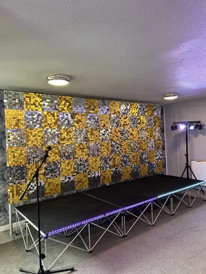 Gold and Silver Chequered Sequin Wall