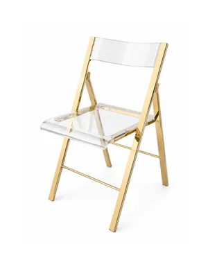 Folding Gold Acrylic Chair