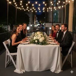 Table + Chairs & Tablecloth