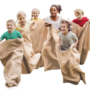 6 Pack Large Burlap Potato Sack Race Bags, 39