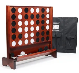 Giant Wooden 4 in A Row Game with Folding Catch Tray