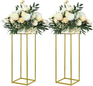 Column Vases Gold Centerpieces