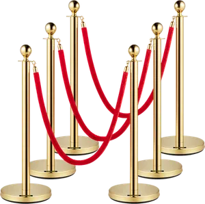6 PC Gold Stanchion 