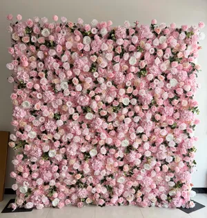 Blush rose garden flower Rental wall 8ft by 8ft