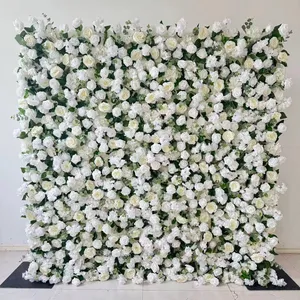 Ivory elegance flower wall Rental 8ft by 8ft