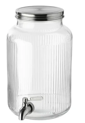 Location fontaine à boisson verre 5 L + support métal 13,5 cm – à l’unité