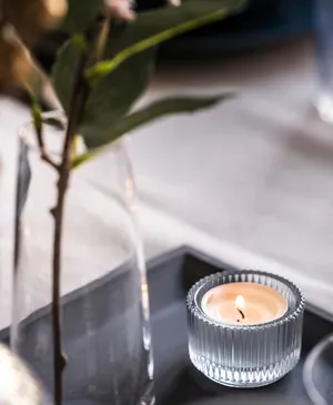 Photophore en verre avec bougie