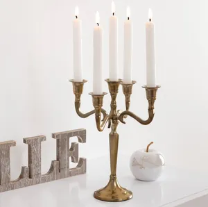 Bougeoir chandelier doré 5 branches – Location