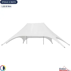 Tente étoile 22 x 14 m – Location avec montage participatif blanche