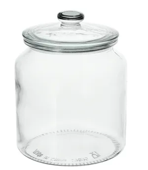 Location bocal en verre avec couvercle Ø 15 cm x H 18 cm – à l’unité