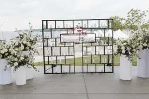 Wood Cross Backdrop with Candles