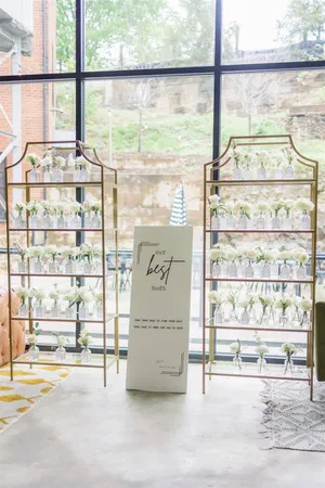 Gold Display Shelves with Glass Shelves