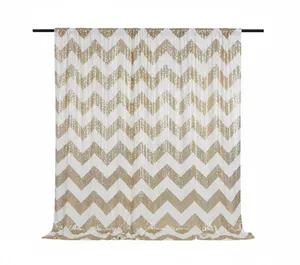 7x7 White And Champagne Chevron Sequin Backdrop  (Stand Not Included)