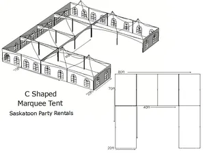 C Shaped Marquee Tent