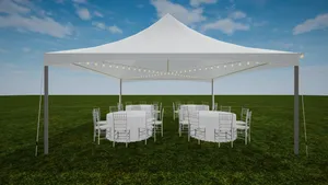20 x 20 Marquee Tent X Pattern Lighting