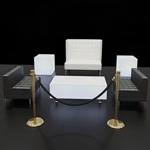 Black & White Glow Lounge – High-Back VIP Set