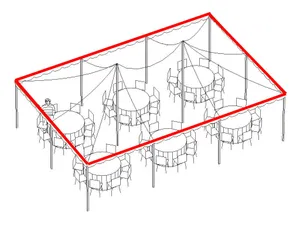 Perimeter Tent Globe Lights Installed