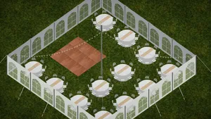 96 Guest 40x40 Wedding Pole Tent Package
