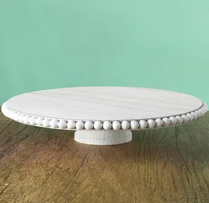 Boho Wood Cake Stand 12”