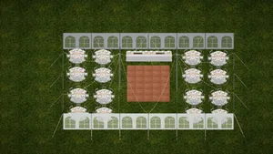 136 Guest 40x60 Wedding Pole Tent Package