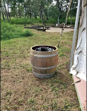 Barrel Garbage Can
