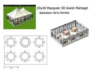 20 x 30 Marquee Package 50 Guests