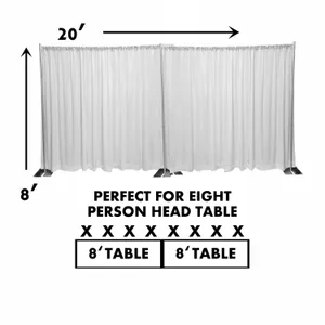 20'(W) x 8'(T) White Backdrop For Head Table