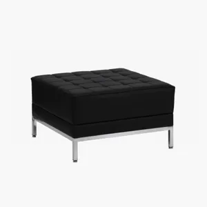Ottoman Seating (Black Faux Leather) - Modern Lounge
