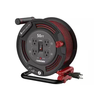 Power extension Cord -  50ft Retractable with 4 Outlets