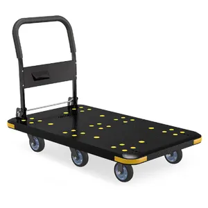 Heavy-Duty Foldable Platform Cart with 6 Wheels - 2000LB Capacity