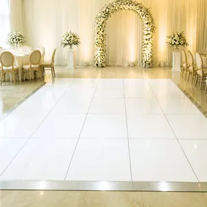 16ft x 16ft Glossy White Dance Floor - Indoors & Outdoors 