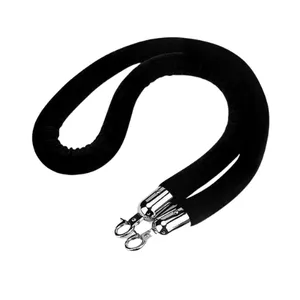 5ft Black & Silver Velvet Rope