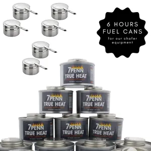 6 Chafing Dish Fuel Cans & 6 Stainless Steel Fuel Holders