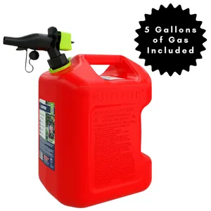 (5 Gallons of Gas) Fuel Container with Spill Proof Rear Handle Red Gas Can, 5 Gallon Capacity