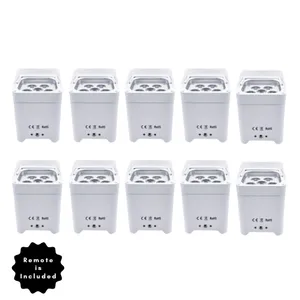 10 Wireless White LED Uplight - RGB Colors
