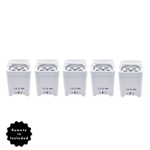 5 Wireless White LED Uplights - RGB Colors