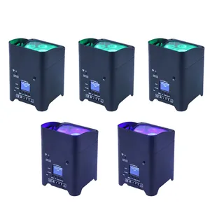 5 Wireless Black LED Uplight - RGB Colors
