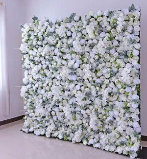 White and Green 8x8 Flower Wall