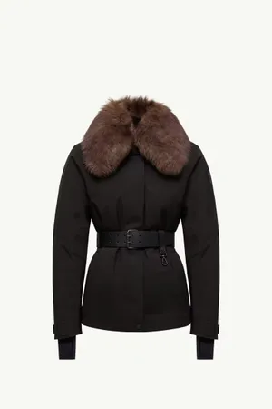 MONCLER Grenoble <br> Vizelles Shearling-Trimmed Ski Jacket Black <br> Size 2