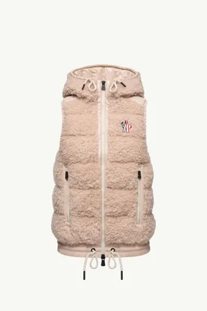 MONCLER Grenoble Teddy Padded Gilet Pink
