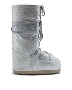 MOON BOOT <br> Icon Glitter snow boots Silver Size 35-38 <br> RRP $ 890