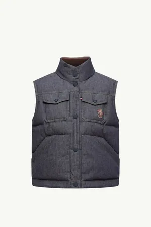 MONCLER GRENOBLE Knysna Denim Down Gilet <br> Size 1 <br> RRP $ 2270