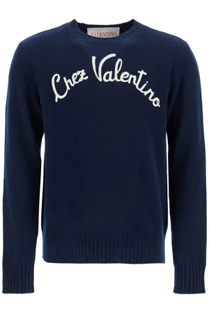 Chez Valentino <br> Blue virgin wool sweater Size 38 IT <br> RRP $1600