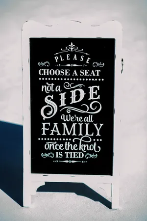 2 Sided Choose A Seat Floor Easel...Other side says And they lived Happily Ever after...Now lets Party!