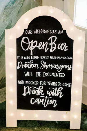Sign Lighted Marquee Open Bar