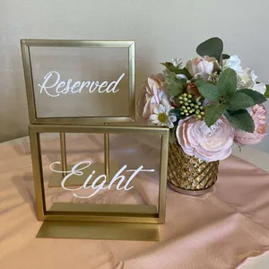Table Numbers Gold & Acrylic 1-20 & 6 Reserved Signs