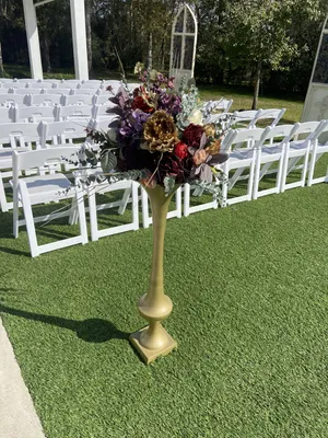 Pair of Gold Pedestal Vases