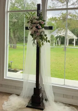 8 1/2 foot tall stained Cross