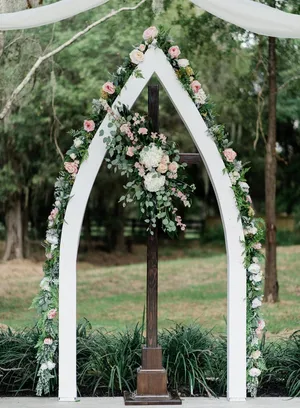 Garland Real Feel Rose Pink and Cream 10ft long 2 available