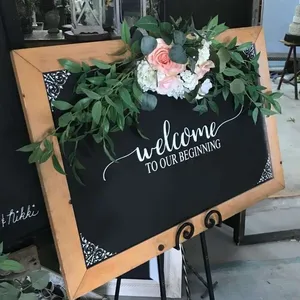 Sign Wood Frame Welcome to Our Beginning.. Add on Easel or Flowers